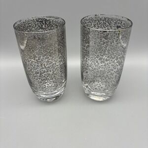 Kim Seybert Crackle Tumblers‎ In Silver Set of 2